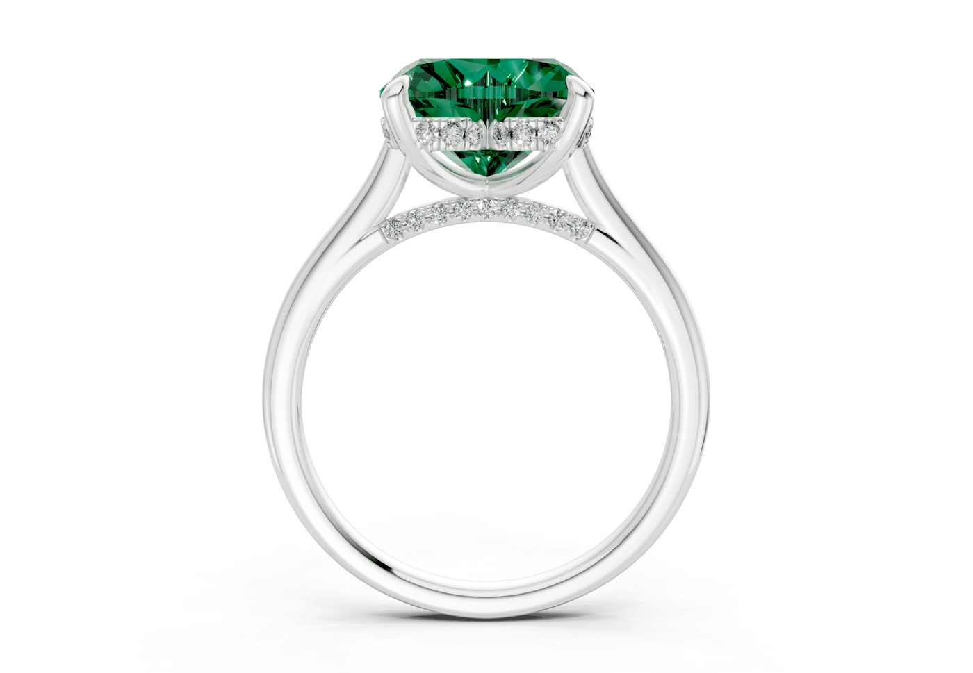 Piper Emerald Gemstone Solitaire Heart Cut 2.3mm Engagement Ring