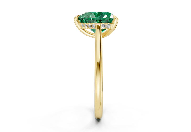 Piper Emerald Gemstone Solitaire Heart Cut 2.3mm Engagement Ring - Ring Premier