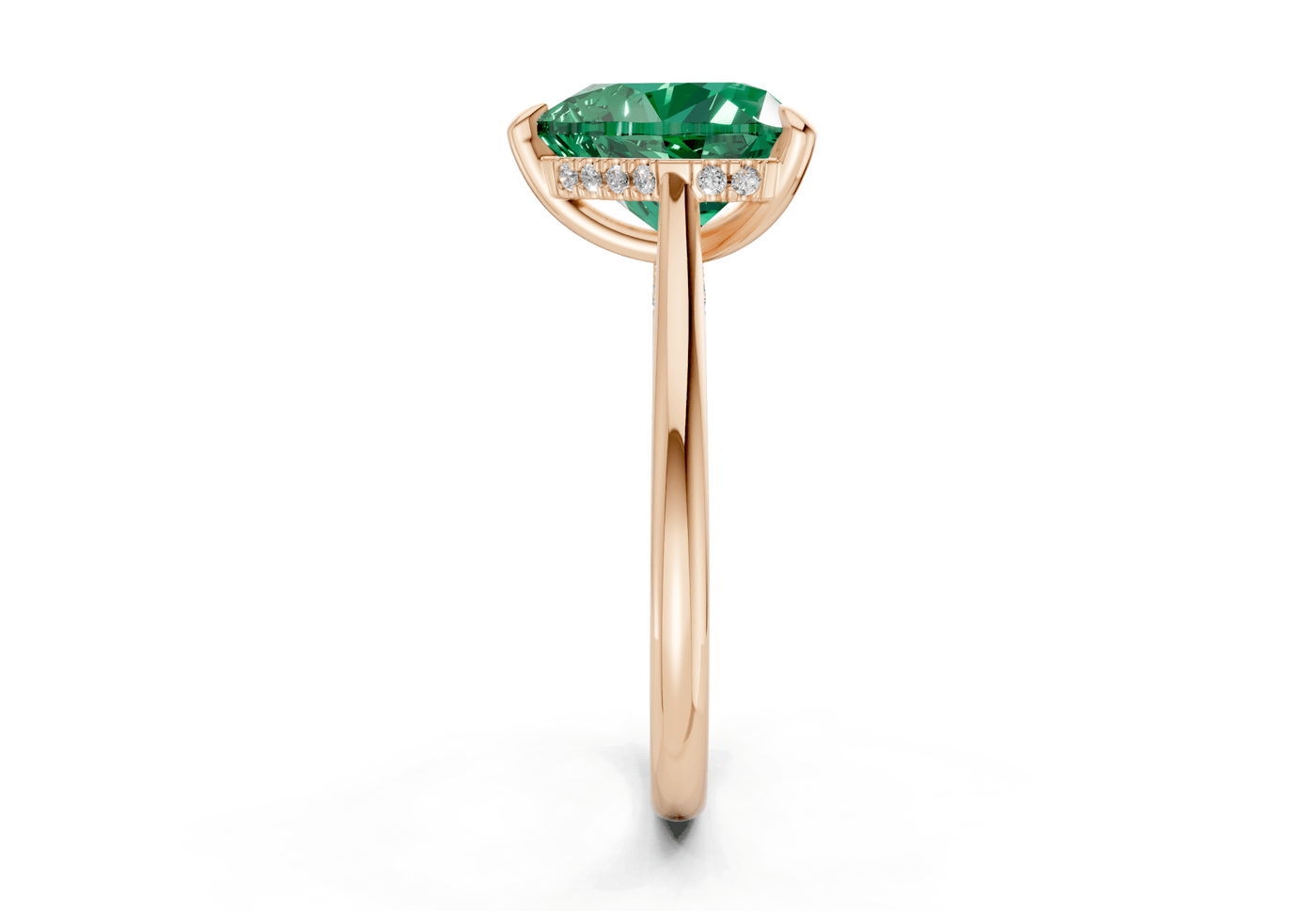 Piper Emerald Gemstone Solitaire Heart Cut 2.3mm Engagement Ring