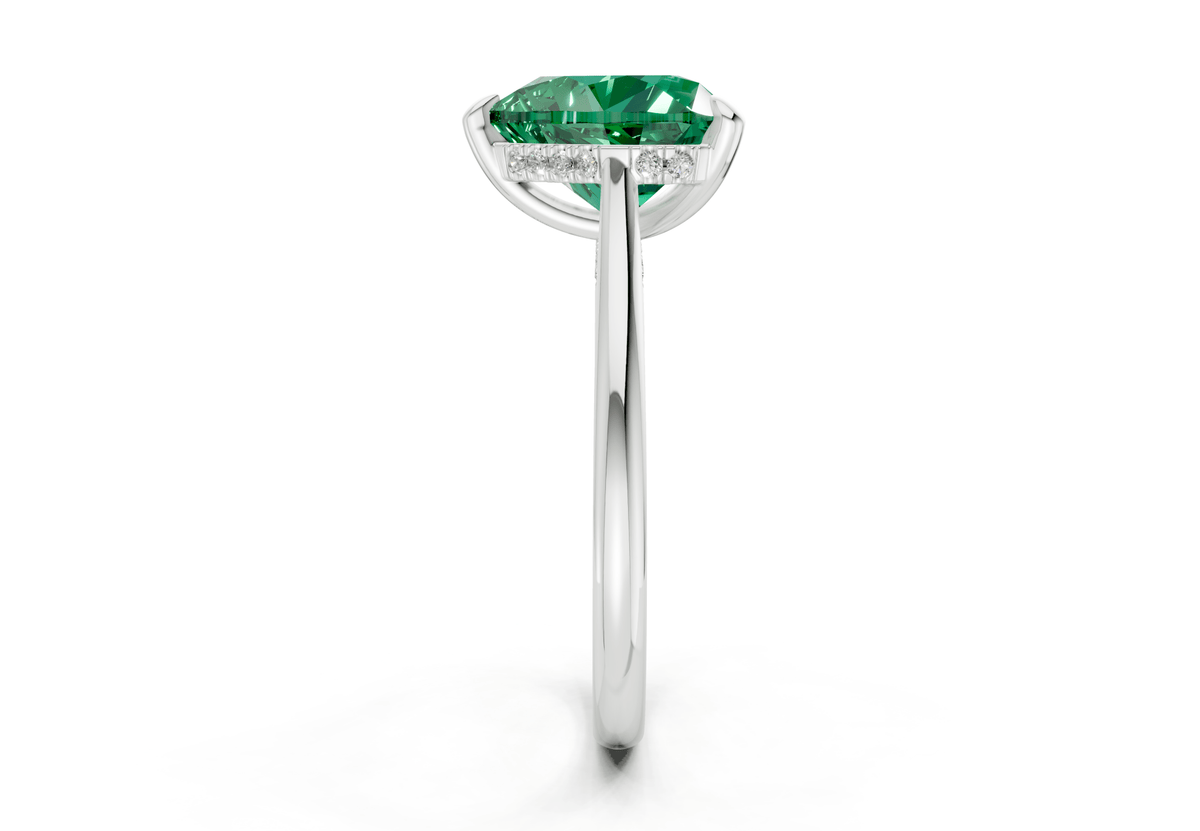Piper Emerald Gemstone Solitaire Heart Cut 2.3mm Engagement Ring