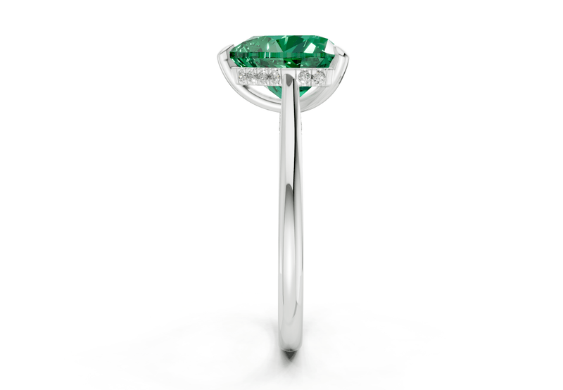 Piper Emerald Gemstone Solitaire Heart Cut 2.3mm Engagement Ring - Ring Premier