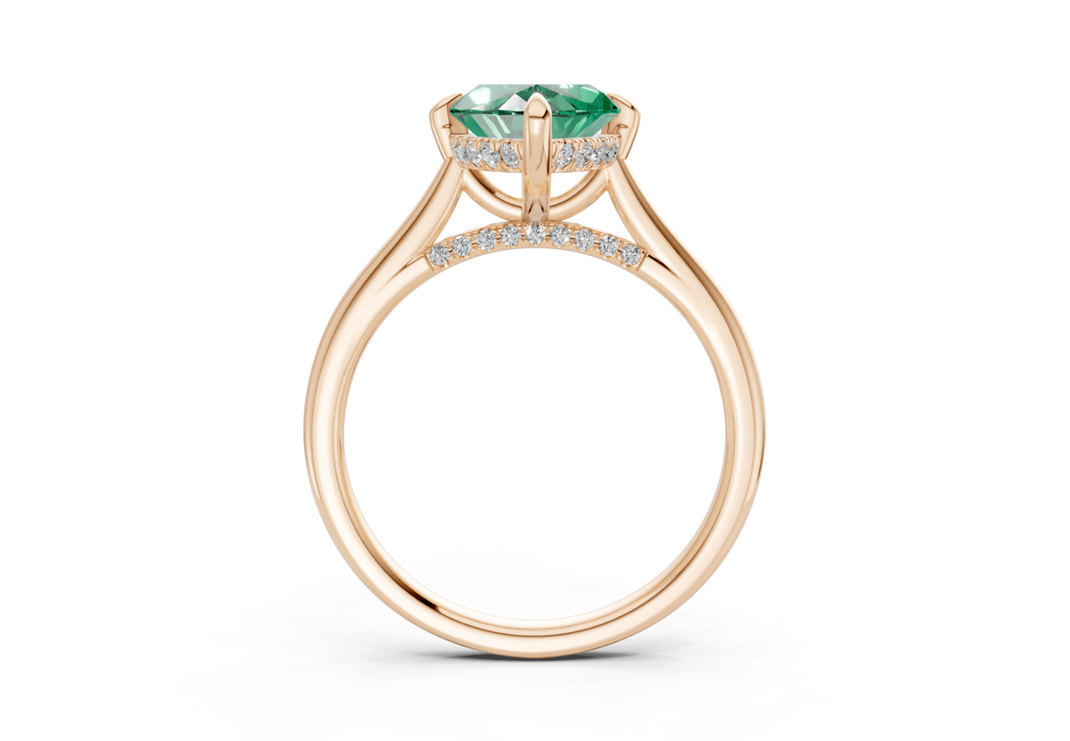 Piper Emerald Gemstone Solitaire Marquise Cut 1.8mm Engagement Ring