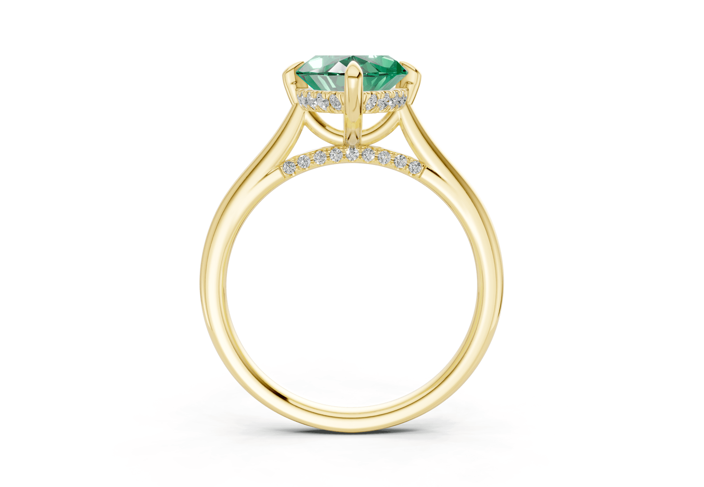 Piper Emerald Gemstone Solitaire Marquise Cut 2.2mm Engagement Ring - Ring Premier