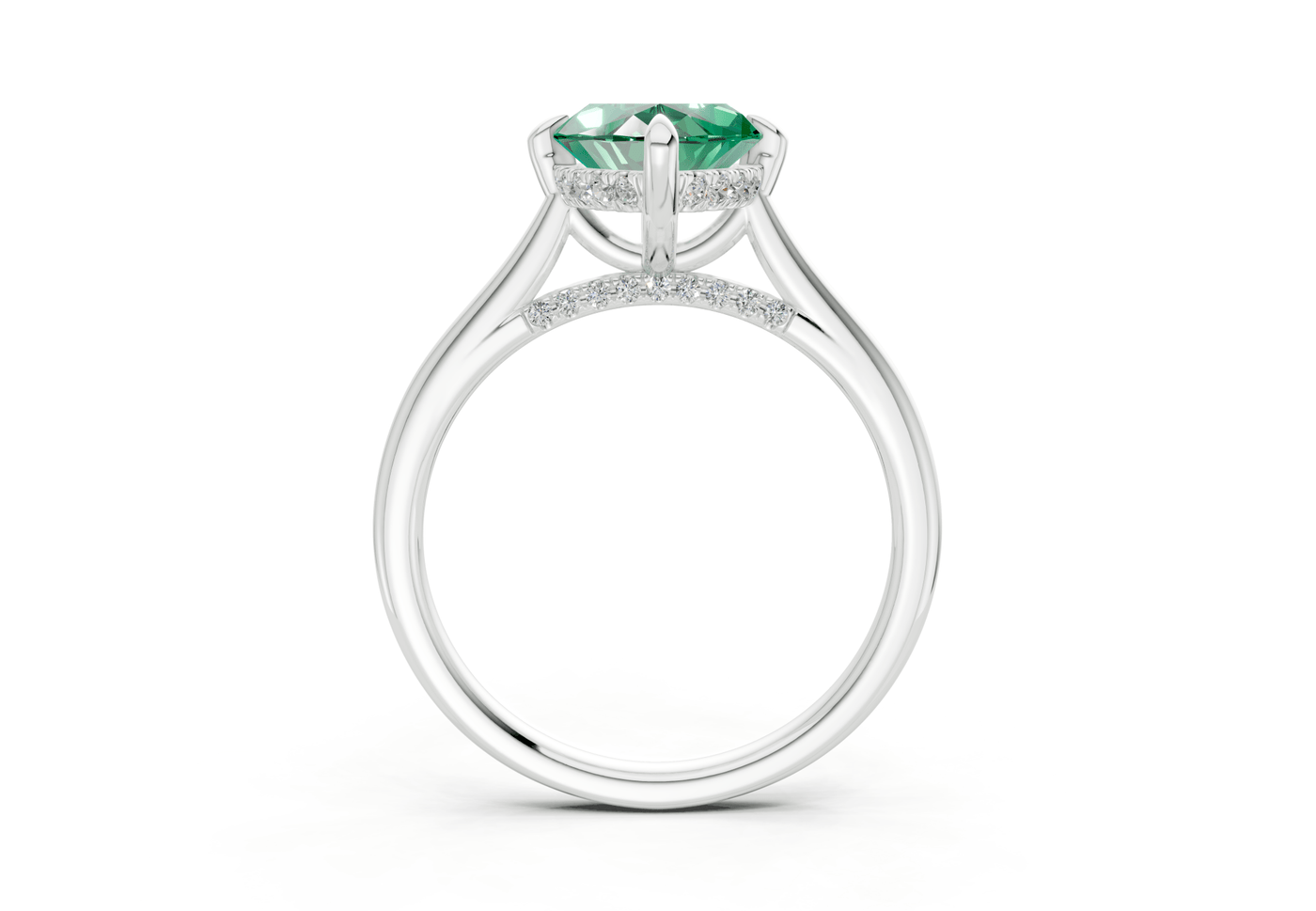 Piper Emerald Gemstone Solitaire Marquise Cut 2.2mm Engagement Ring