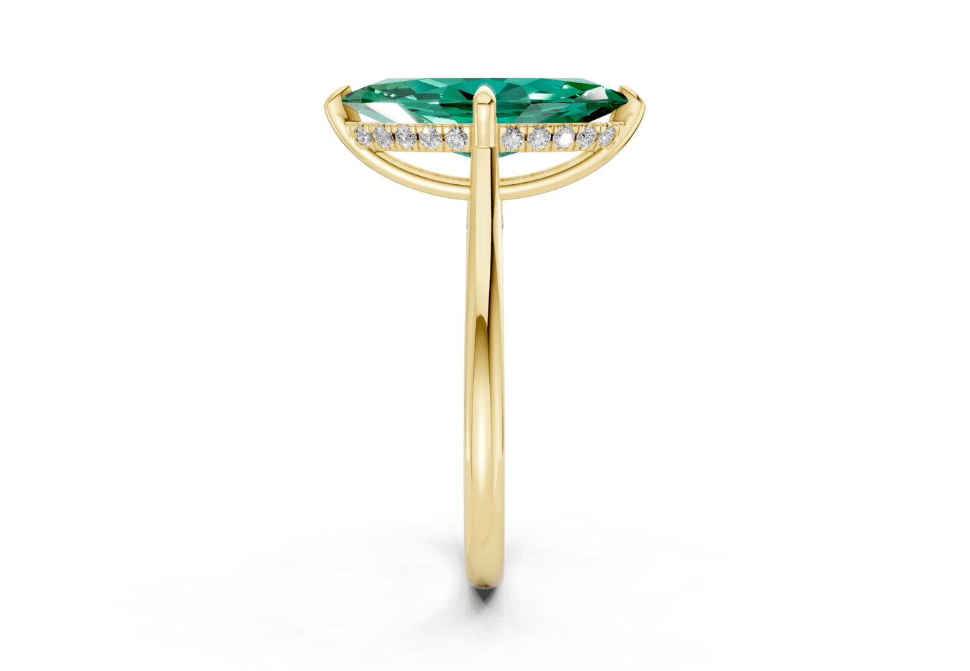 Piper Emerald Gemstone Solitaire Marquise Cut 2.2mm Engagement Ring