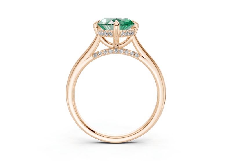 Piper Emerald Gemstone Solitaire Marquise Cut 2mm Engagement Ring - Ring Premier