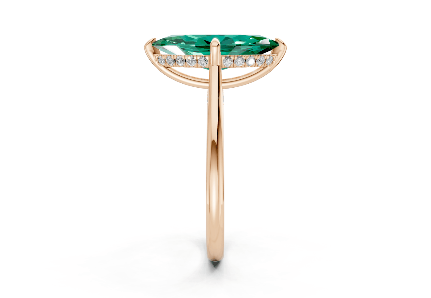 Piper Emerald Gemstone Solitaire Marquise Cut 2mm Engagement Ring