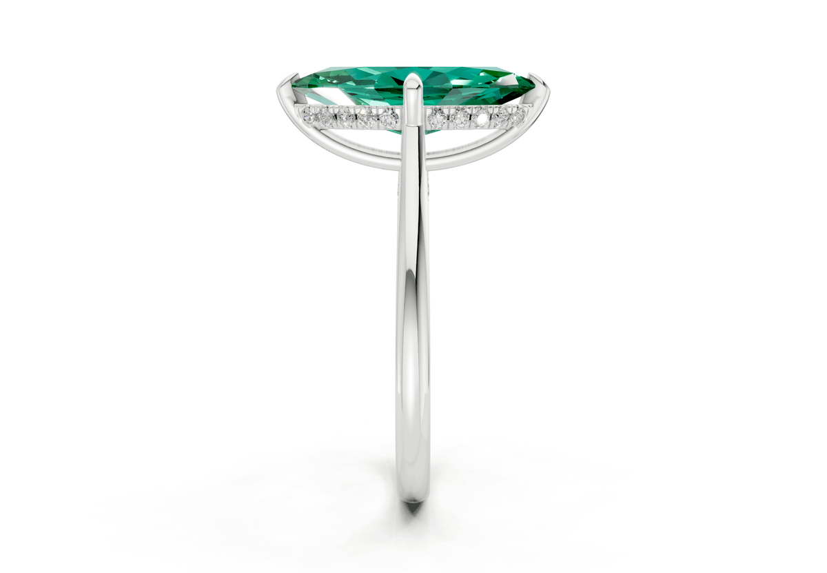 Piper Emerald Gemstone Solitaire Marquise Cut 2mm Engagement Ring