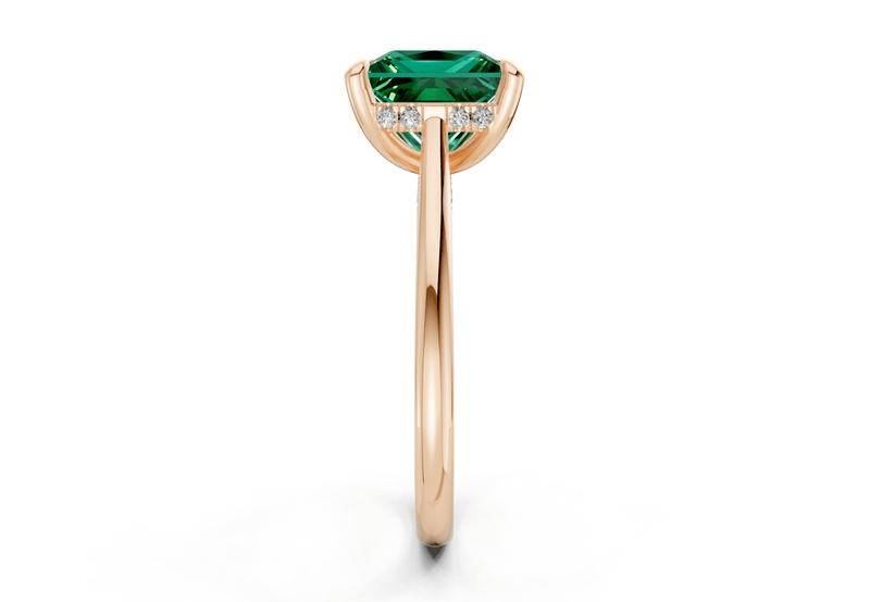 Piper Emerald Gemstone Solitaire Princess Cut 2.3mm Engagement Ring - Ring Premier