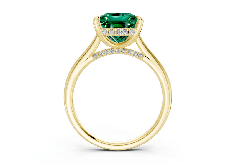 Piper Emerald Gemstone Solitaire Princess Cut 2.3mm Engagement Ring