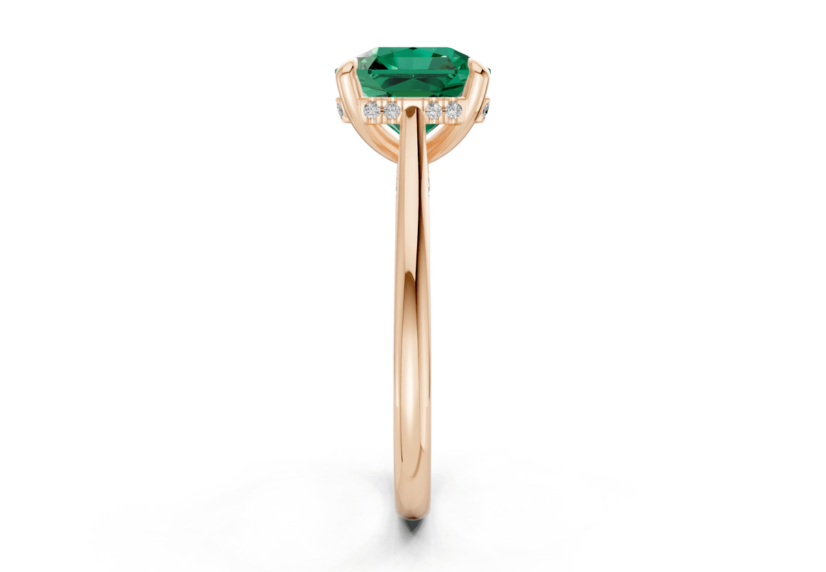 Piper Emerald Gemstone Solitaire Radiant Squareuare Cut 1.8mm Engagement Ring