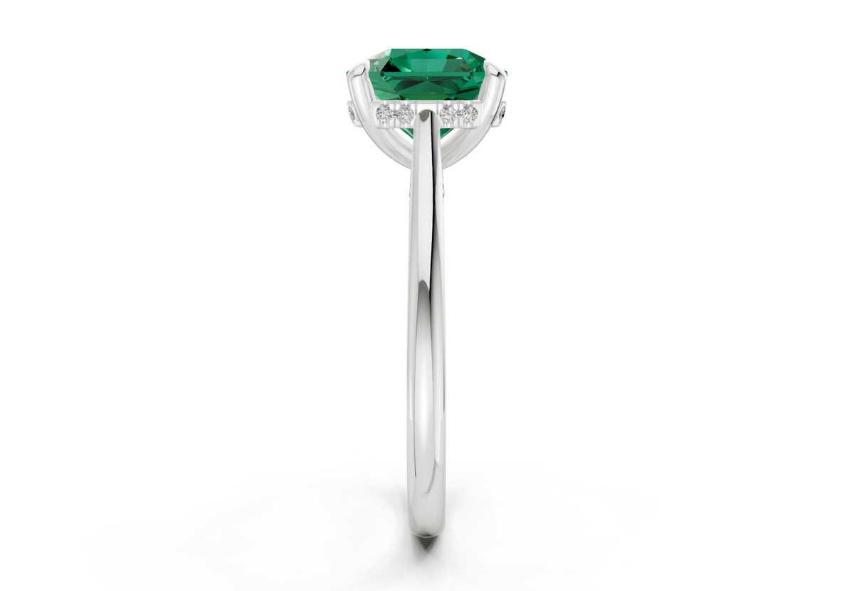 Piper Emerald Gemstone Solitaire Radiant Squareuare Cut 1.8mm Engagement Ring