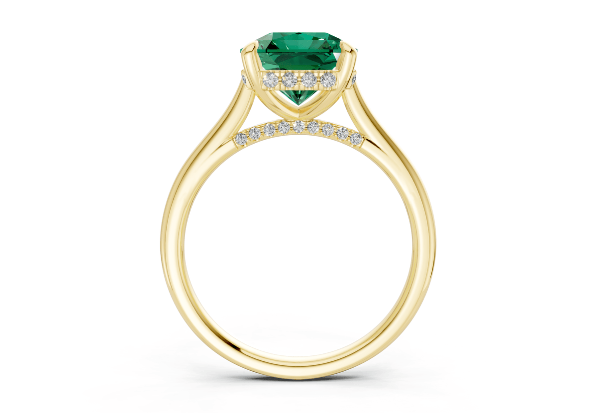 Piper Emerald Gemstone Solitaire Radiant Squareuare Cut 1.8mm Engagement Ring
