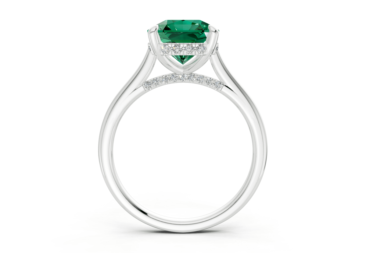 Piper Emerald Gemstone Solitaire Radiant Squareuare Cut 2.3mm Engagement Ring