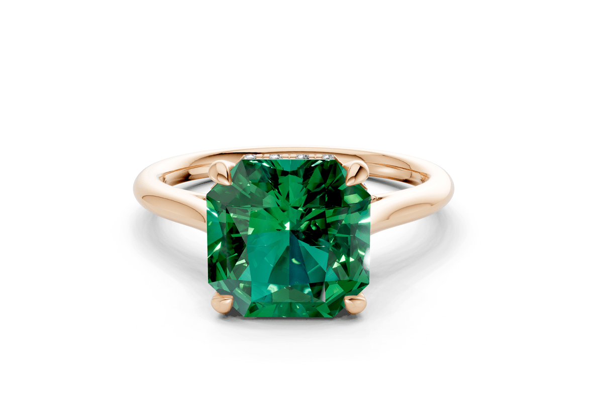 Piper Emerald Gemstone Solitaire Radiant Squareuare Cut 2.3mm Engagement Ring