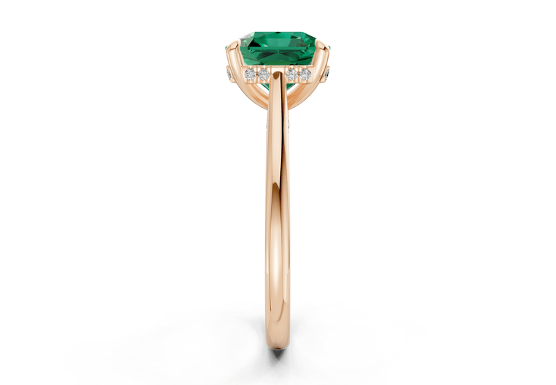 Piper Emerald Gemstone Solitaire Radiant Squareuare Cut 2.3mm Engagement Ring - Ring Premier