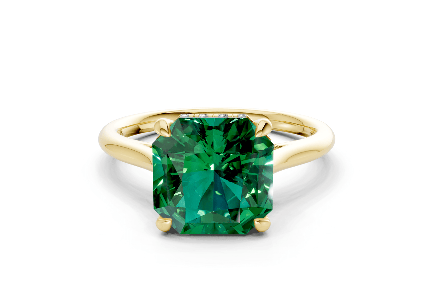 Piper Emerald Gemstone Solitaire Radiant Squareuare Cut 2.3mm Engagement Ring - Ring Premier