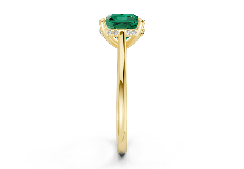 Piper Emerald Gemstone Solitaire Radiant Squareuare Cut 2mm Engagement Ring - Ring Premier