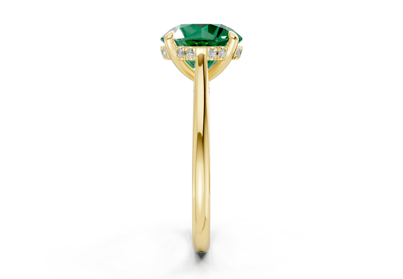 Piper Emerald Gemstone Solitaire Round Cut 2.3mm Engagement Ring - Ring Premier