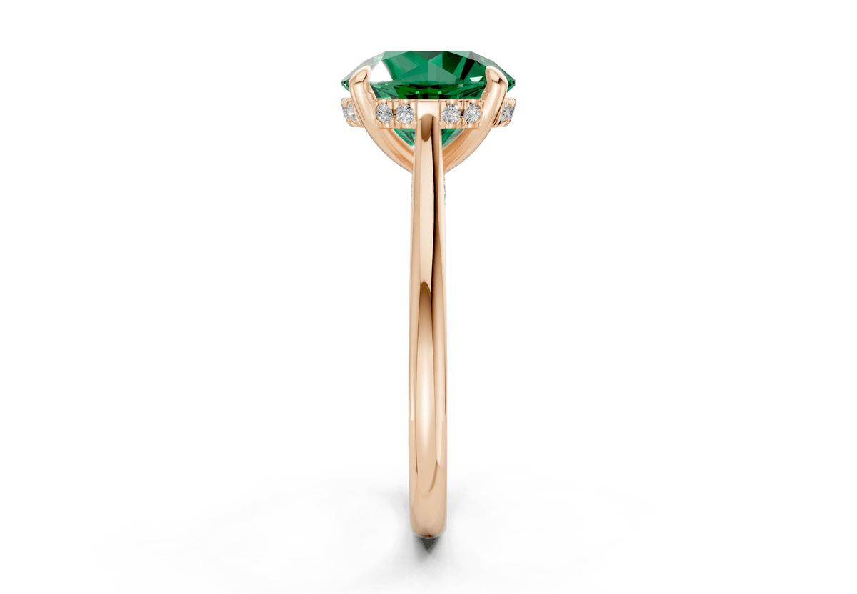 Piper Emerald Gemstone Solitaire Round Cut 2mm Engagement Ring