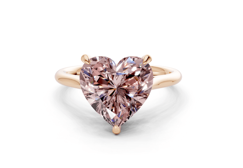 Piper Pink Diamond Solitaire Heart Cut 2.3mm Engagement Ring - Ring Premier