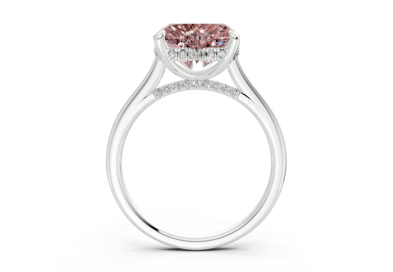 Piper Pink Diamond Solitaire Heart Cut 2.3mm Engagement Ring - Ring Premier