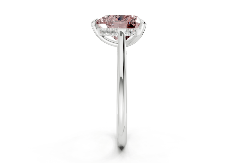 Piper Pink Diamond Solitaire Heart Cut 2.3mm Engagement Ring - Ring Premier