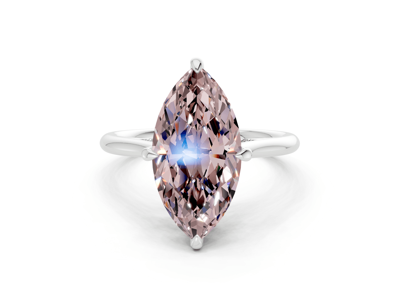 Piper Pink Diamond Solitaire Marquise Cut 1.8mm Engagement Ring