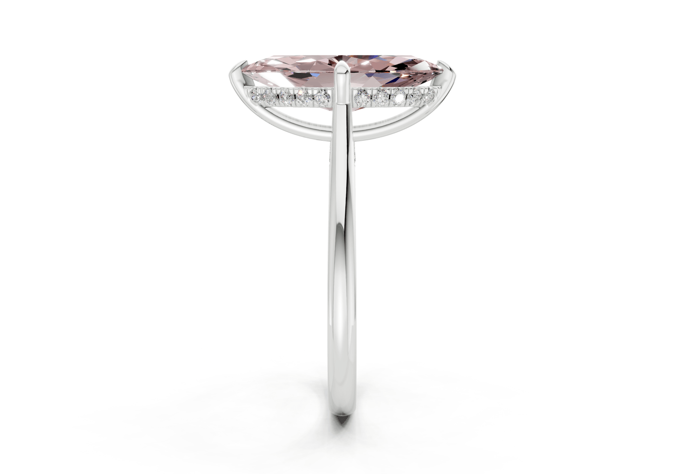 Piper Pink Diamond Solitaire Marquise Cut 1.8mm Engagement Ring
