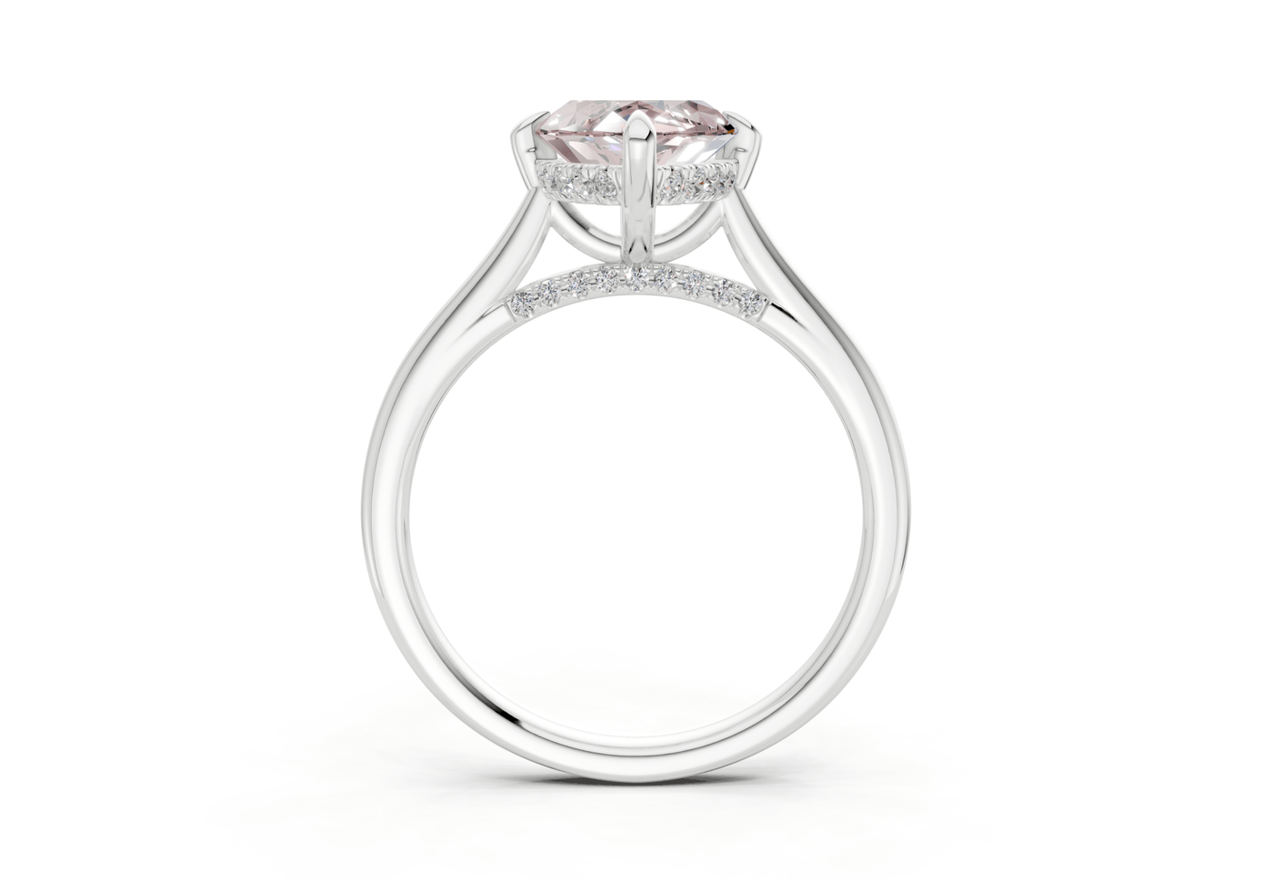 Piper Pink Diamond Solitaire Marquise Cut 1.8mm Engagement Ring