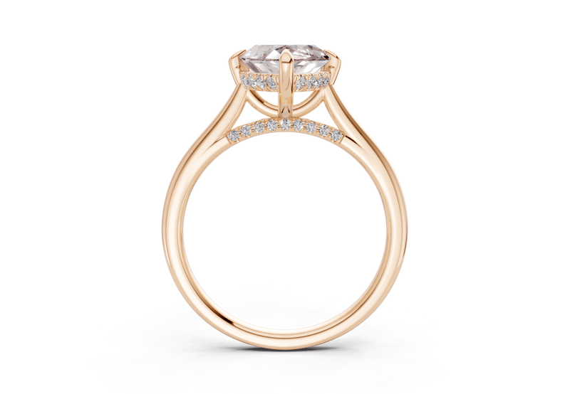 Piper Pink Diamond Solitaire Marquise Cut 1.8mm Engagement Ring - Ring Premier