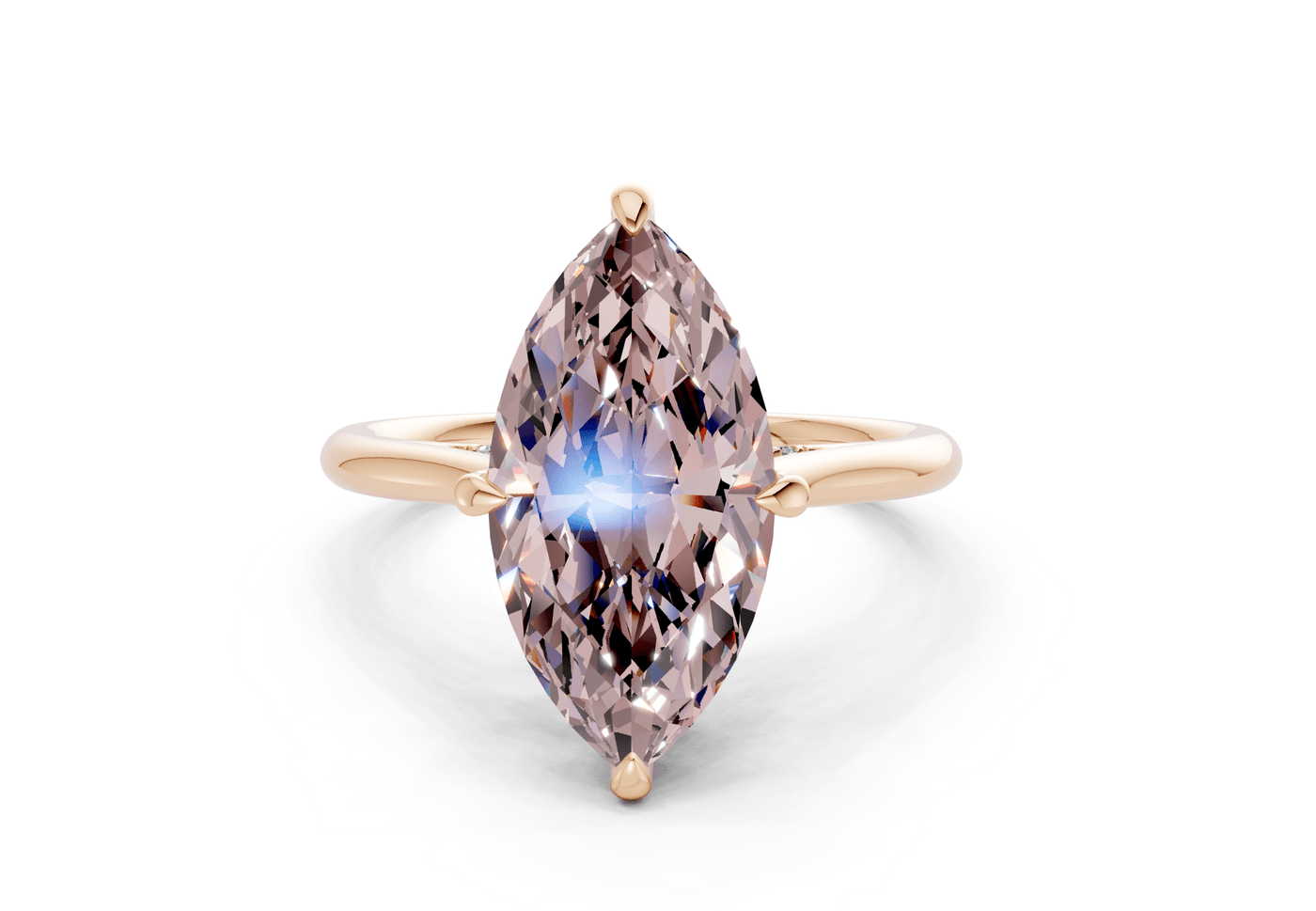 Piper Pink Diamond Solitaire Marquise Cut 2mm Engagement Ring