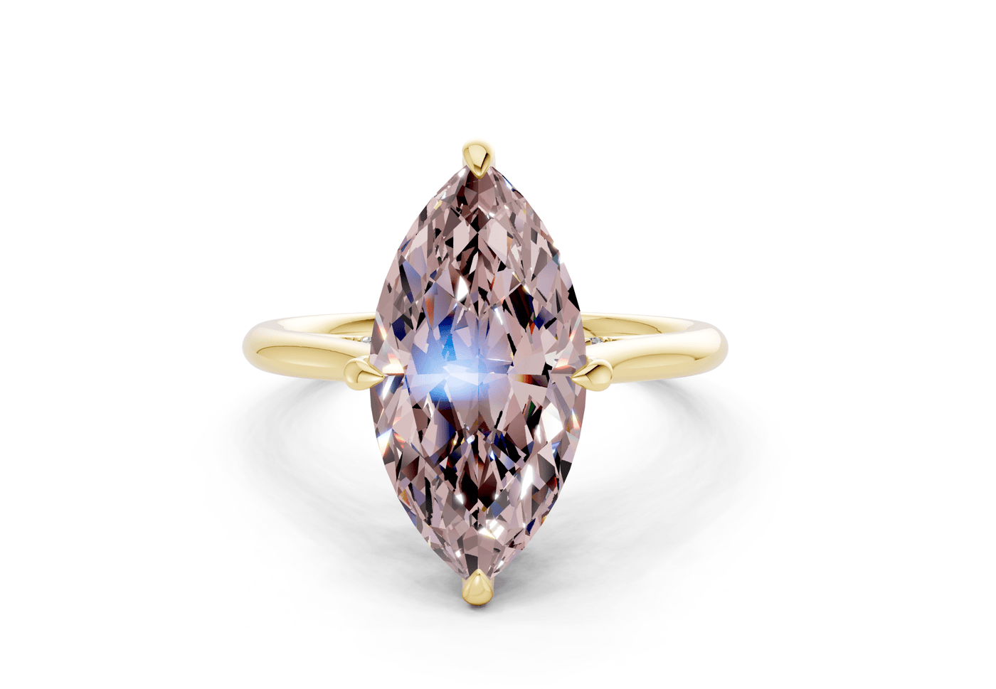 Piper Pink Diamond Solitaire Marquise Cut 2mm Engagement Ring