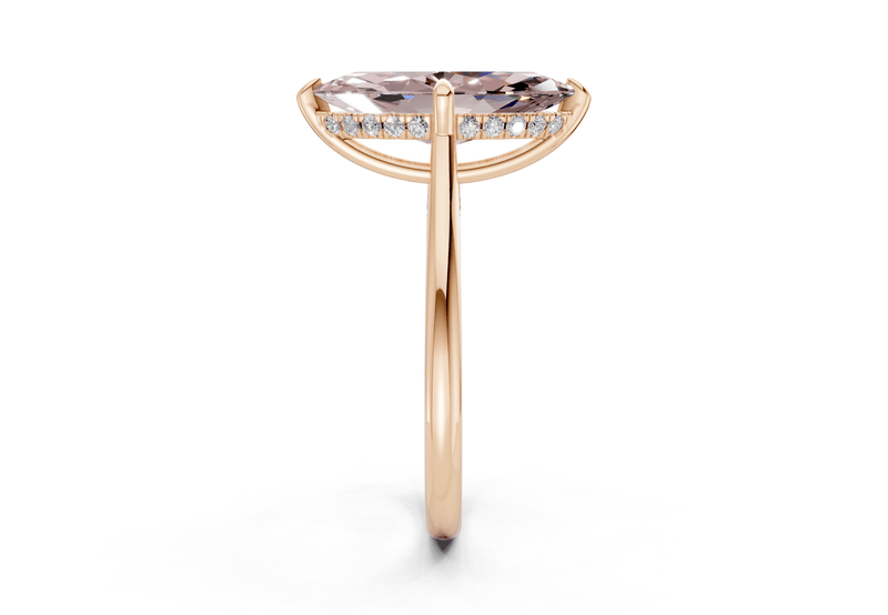 Piper Pink Diamond Solitaire Marquise Cut 2mm Engagement Ring - Ring Premier