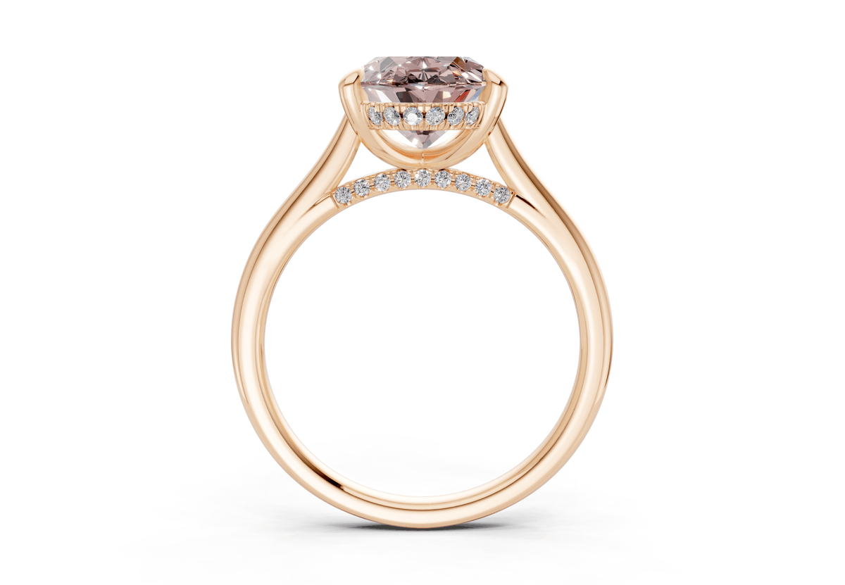 Piper Pink Diamond Solitaire Oval Cut 1.8mm Engagement Ring