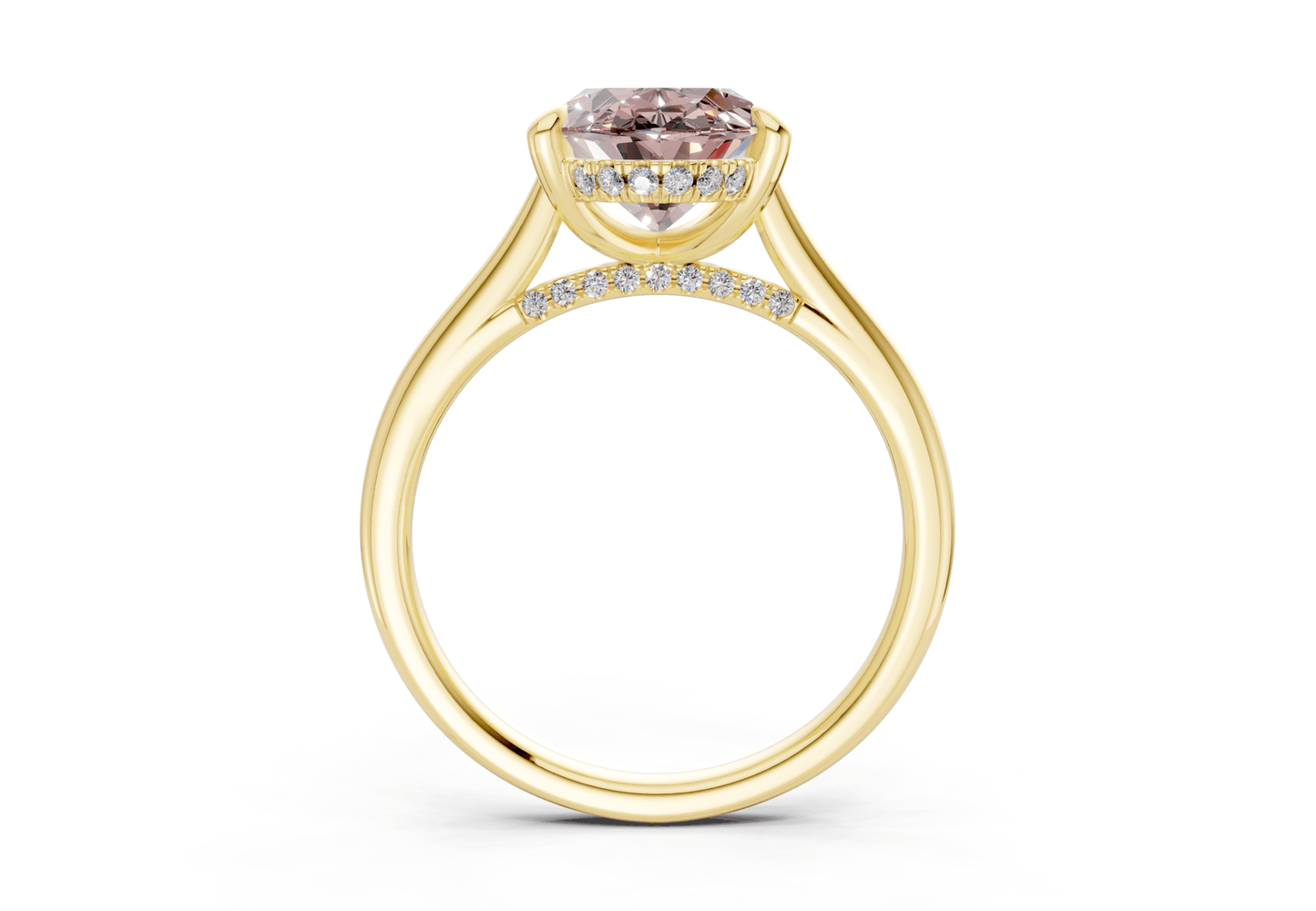 Piper Pink Diamond Solitaire Oval Cut 1.8mm Engagement Ring - Ring Premier