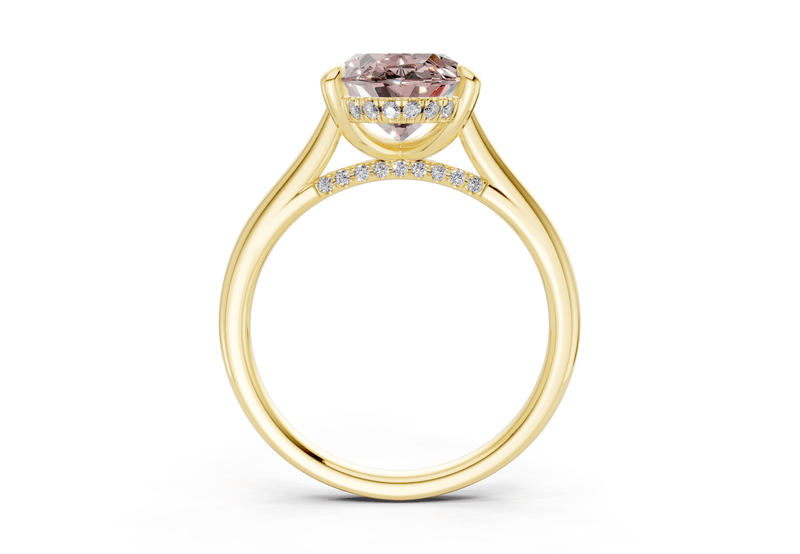 Piper Pink Diamond Solitaire Oval Cut 2.3mm Engagement Ring