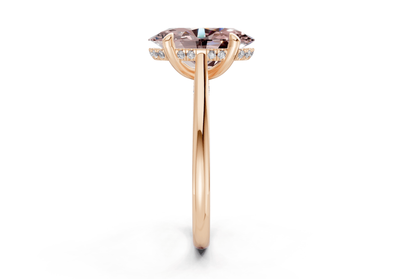 Piper Pink Diamond Solitaire Oval Cut 2mm Engagement Ring - Ring Premier