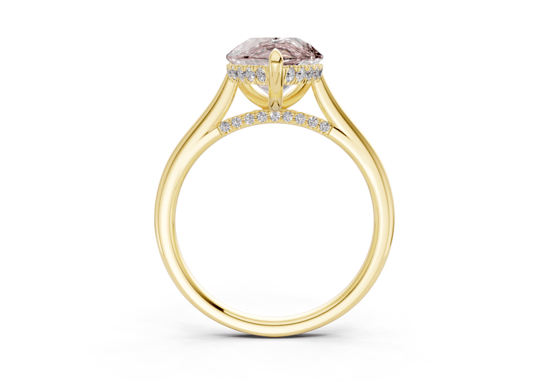Piper Pink Diamond Solitaire Pear Cut 2mm Engagement Ring