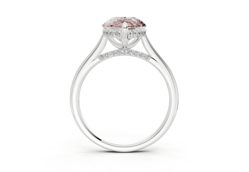 Piper Pink Diamond Solitaire Pear Cut 2mm Engagement Ring - Ring Premier