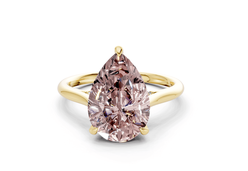 Piper Pink Diamond Solitaire Pear Cut 2mm Engagement Ring