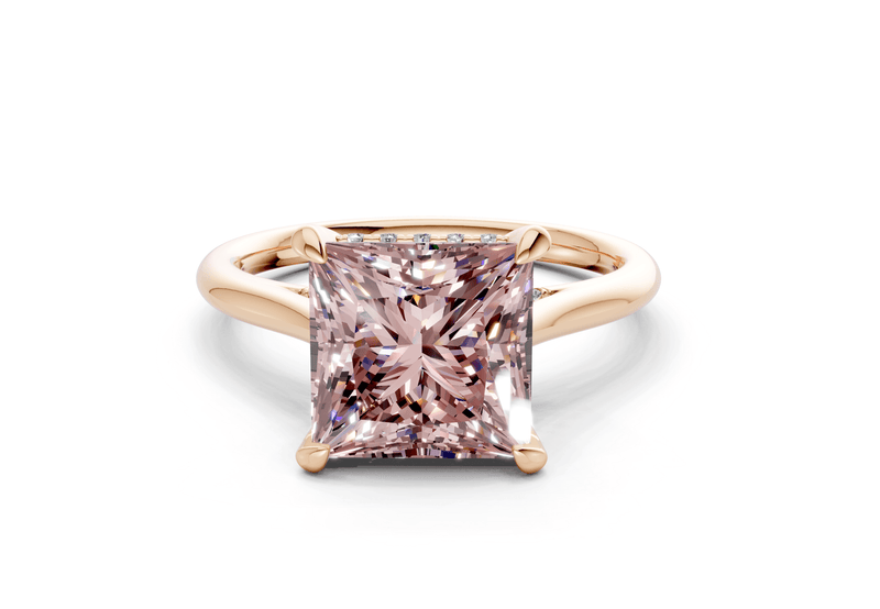 Piper Pink Diamond Solitaire Princess Cut 1.8mm Engagement Ring - Ring Premier