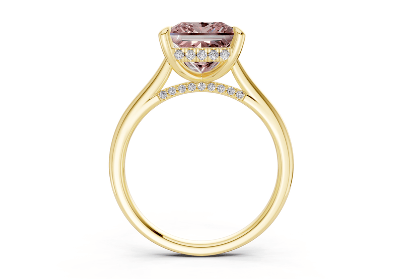 Piper Pink Diamond Solitaire Princess Cut 1.8mm Engagement Ring