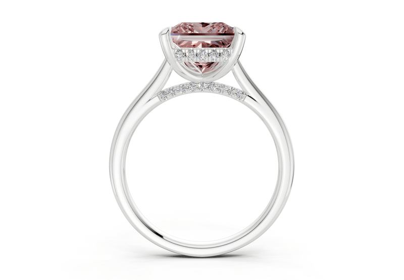 Piper Pink Diamond Solitaire Princess Cut 2.3mm Engagement Ring - Ring Premier