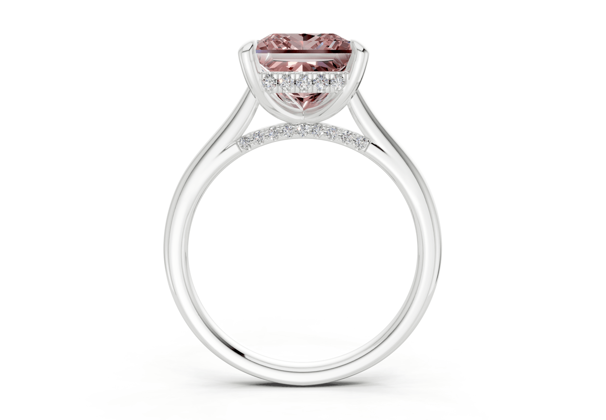 Piper Pink Diamond Solitaire Princess Cut 2mm Engagement Ring