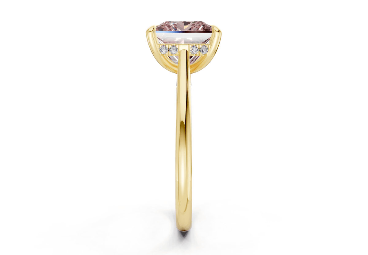 Piper Pink Diamond Solitaire Princess Cut 2mm Engagement Ring