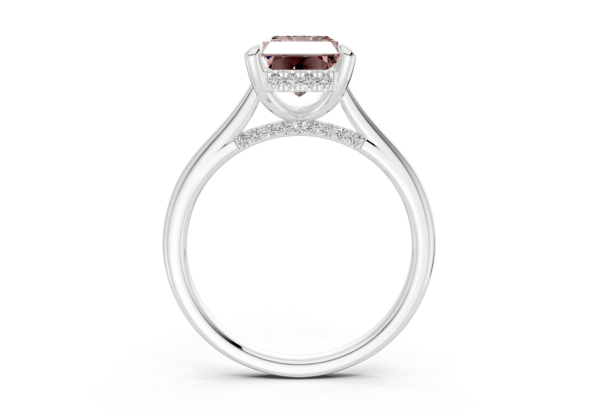 Piper Pink Diamond Solitaire Radiant Cut 1.8mm Engagement Ring