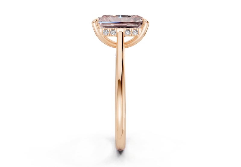 Piper Pink Diamond Solitaire Radiant Cut 1.8mm Engagement Ring - Ring Premier