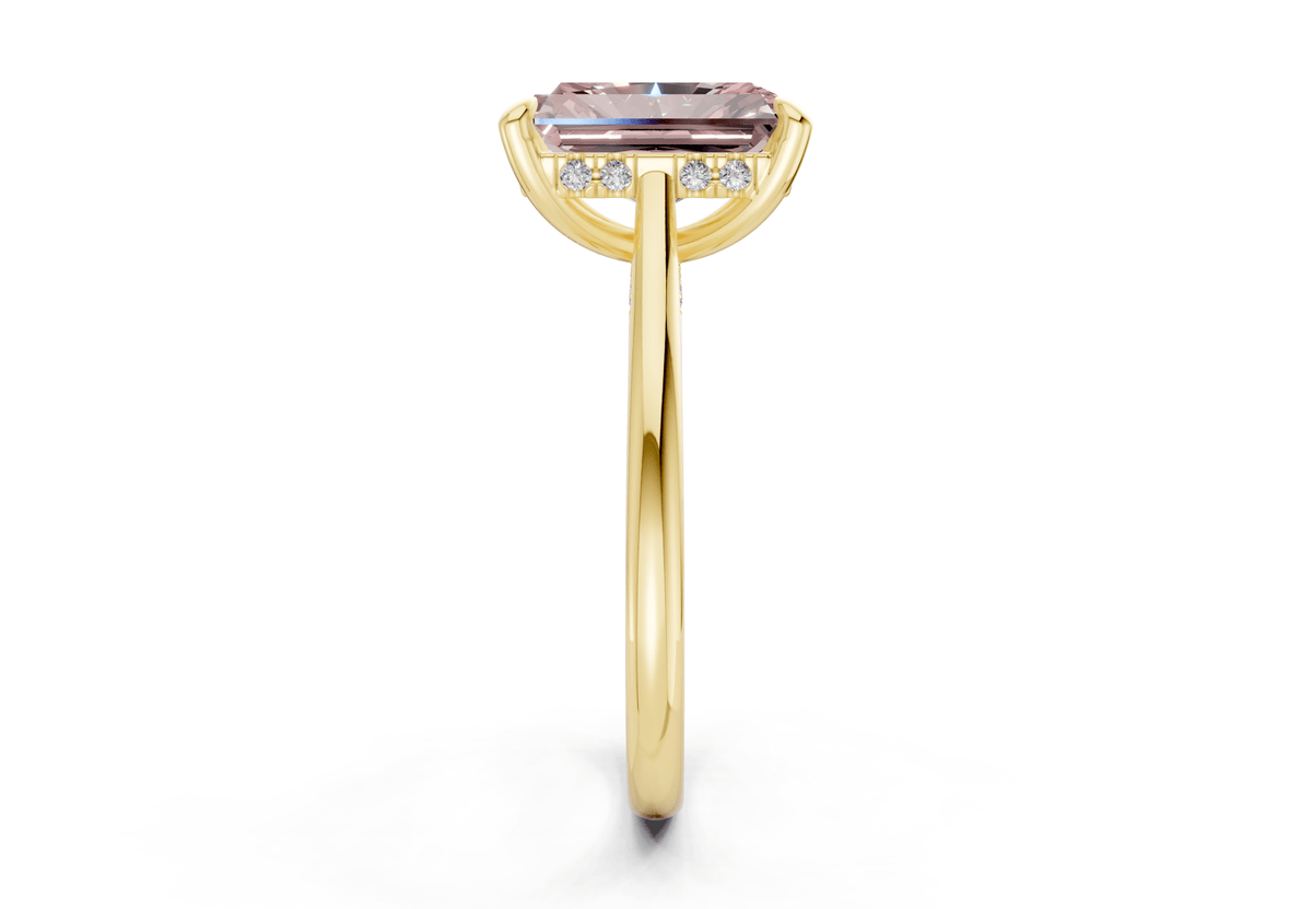 Piper Pink Diamond Solitaire Radiant Cut 2.2mm Engagement Ring