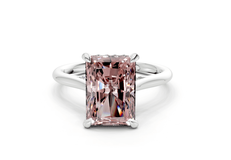 Piper Pink Diamond Solitaire Radiant Cut 2.2mm Engagement Ring - Ring Premier